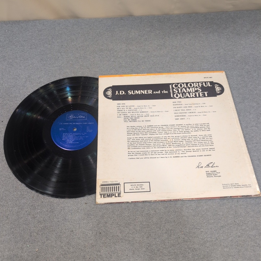 JD Sumner and the Colorful Stamps Quartet Vinyl LP Stereo Skylite TLS 7711 - Picture 2 of 2